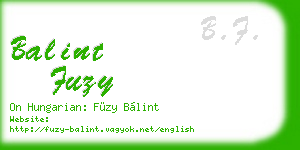 balint fuzy business card